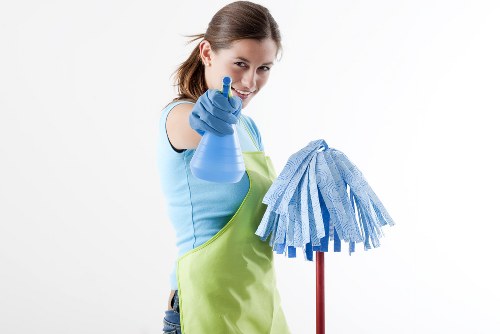 Professional home cleaners working in a NW11 residential property