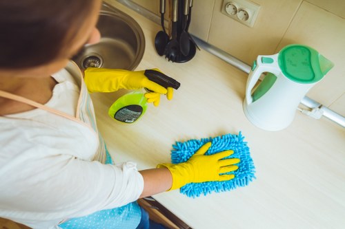 Donation boxes and reusable cleaning supplies for charity