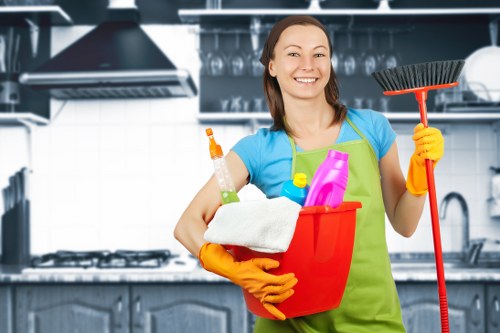 Local cleaner preparing a tidy and organised home in NW11