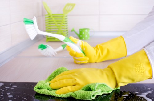 Local deep cleaning team working in NW11 on a house or business property