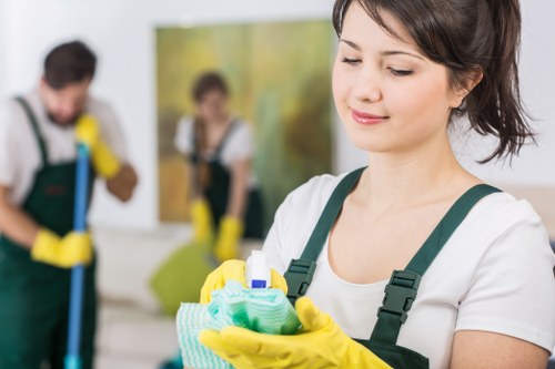 Professional cleaners working in a Golders Green property